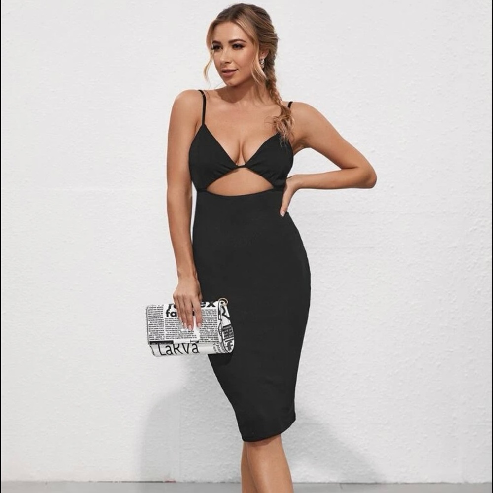Back To Basic Rib Knit Cut Out Bralette Dress
